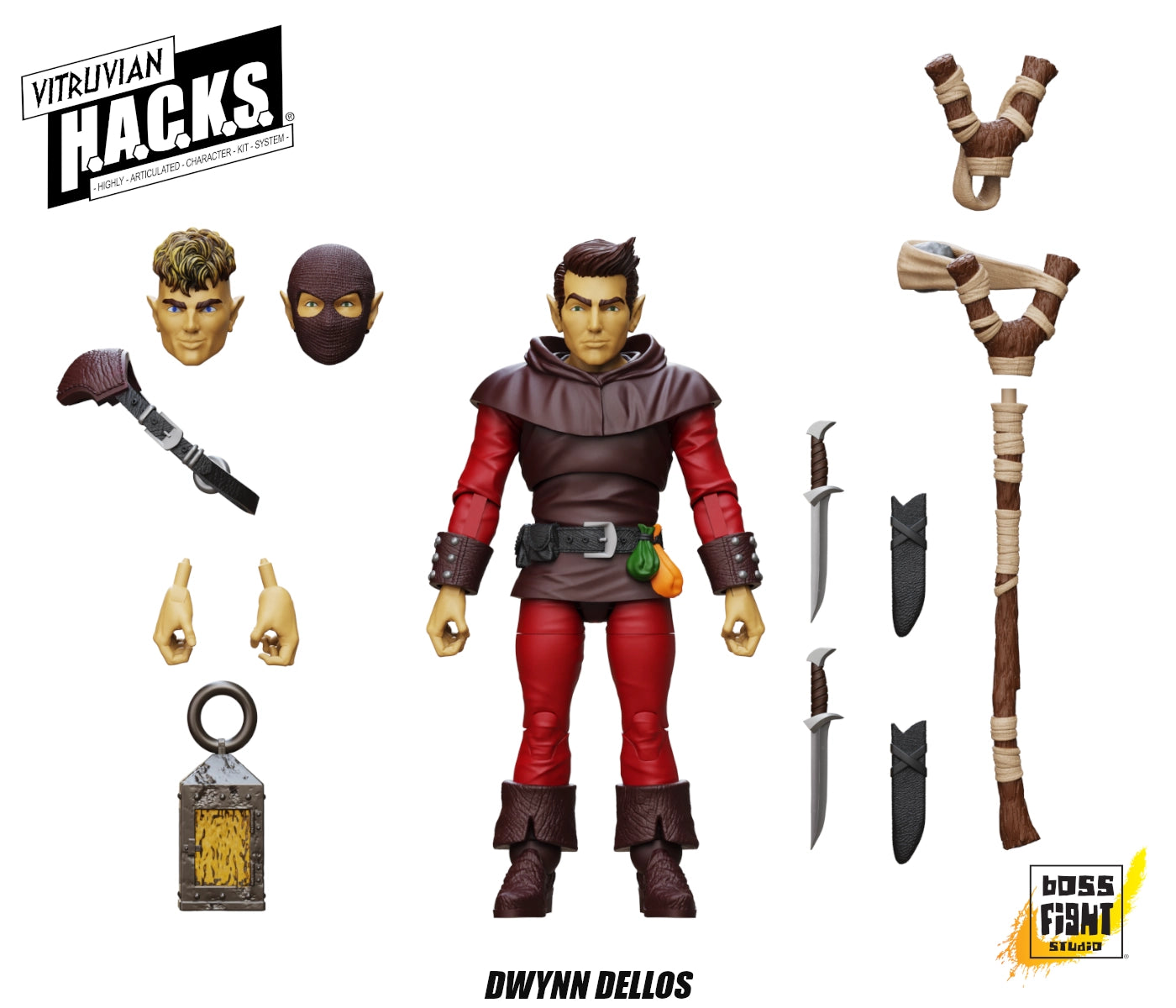 Boss Fight Studio Vitruvian H.A.C.K.S. Action Figure Dwynn Dellos Halfling Scout HACKS