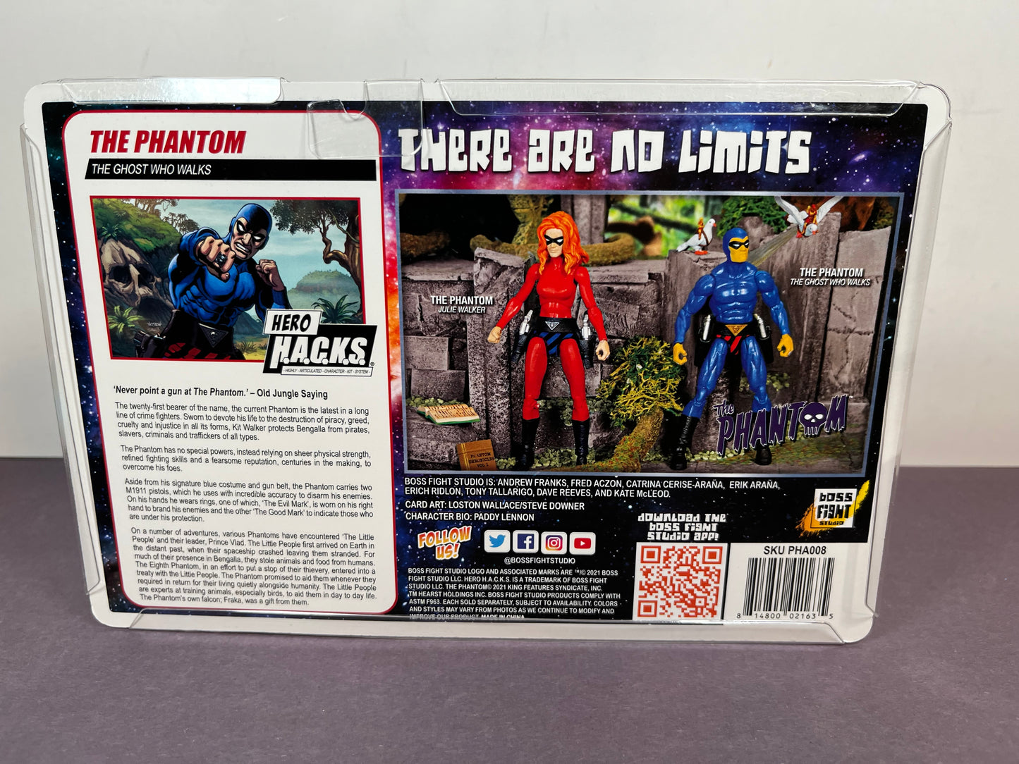 Boss Fight Studio Vitruvian Hero Hacks THE PHANTOM Ghost Who Walks Blue 3.75" Figure H.A.C.K.S