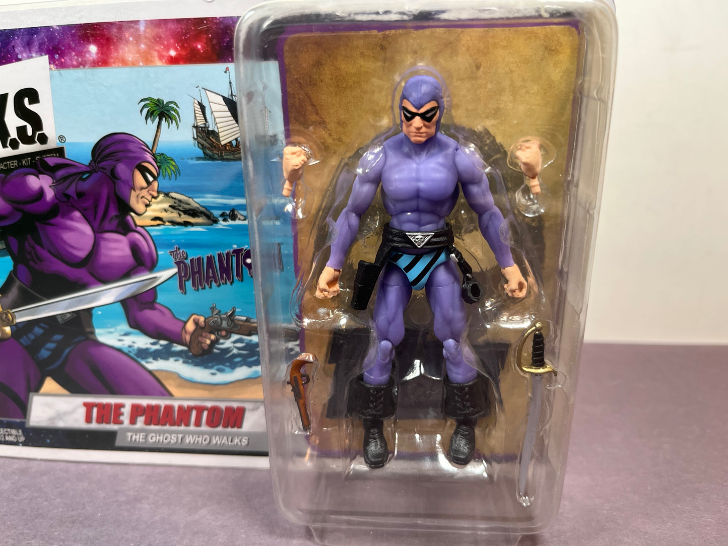 Boss Fight Studio Vitruvian Hero Hacks THE PHANTOM Ghost Walks Purple V2 3.75" Figure H.A.C.K.S.
