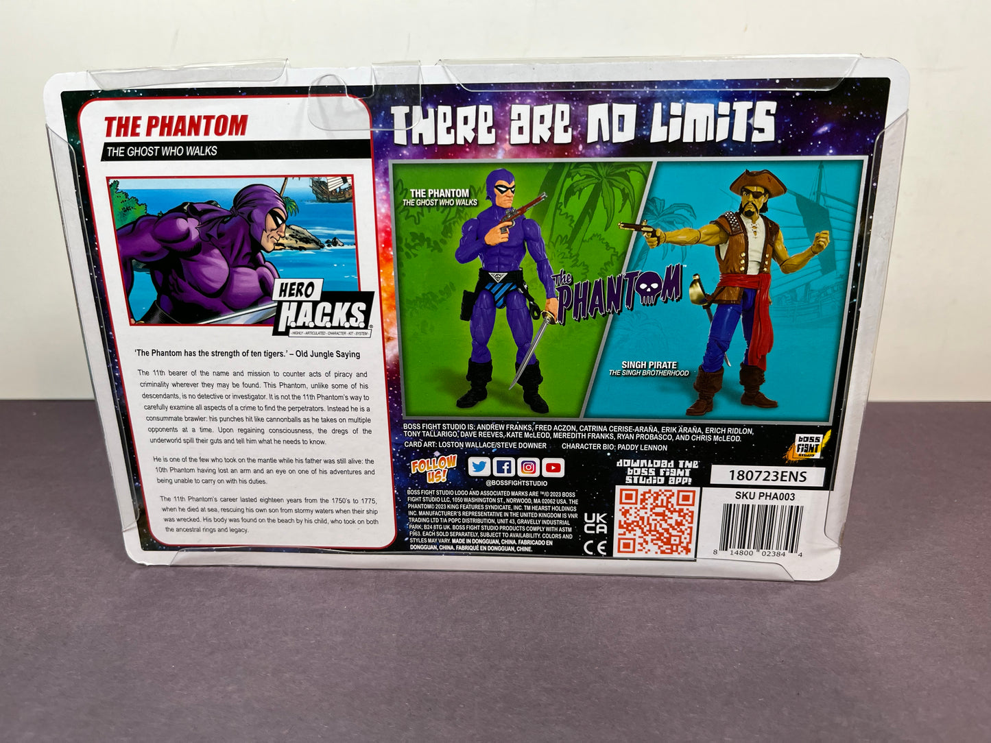 Boss Fight Studio Vitruvian Hero Hacks THE PHANTOM Ghost Walks Purple V2 3.75" Figure H.A.C.K.S.