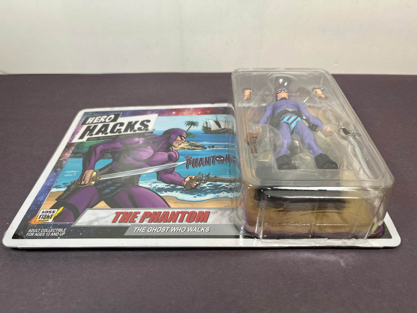 Boss Fight Studio Vitruvian Hero Hacks THE PHANTOM Ghost Walks Purple V2 3.75" Figure H.A.C.K.S.