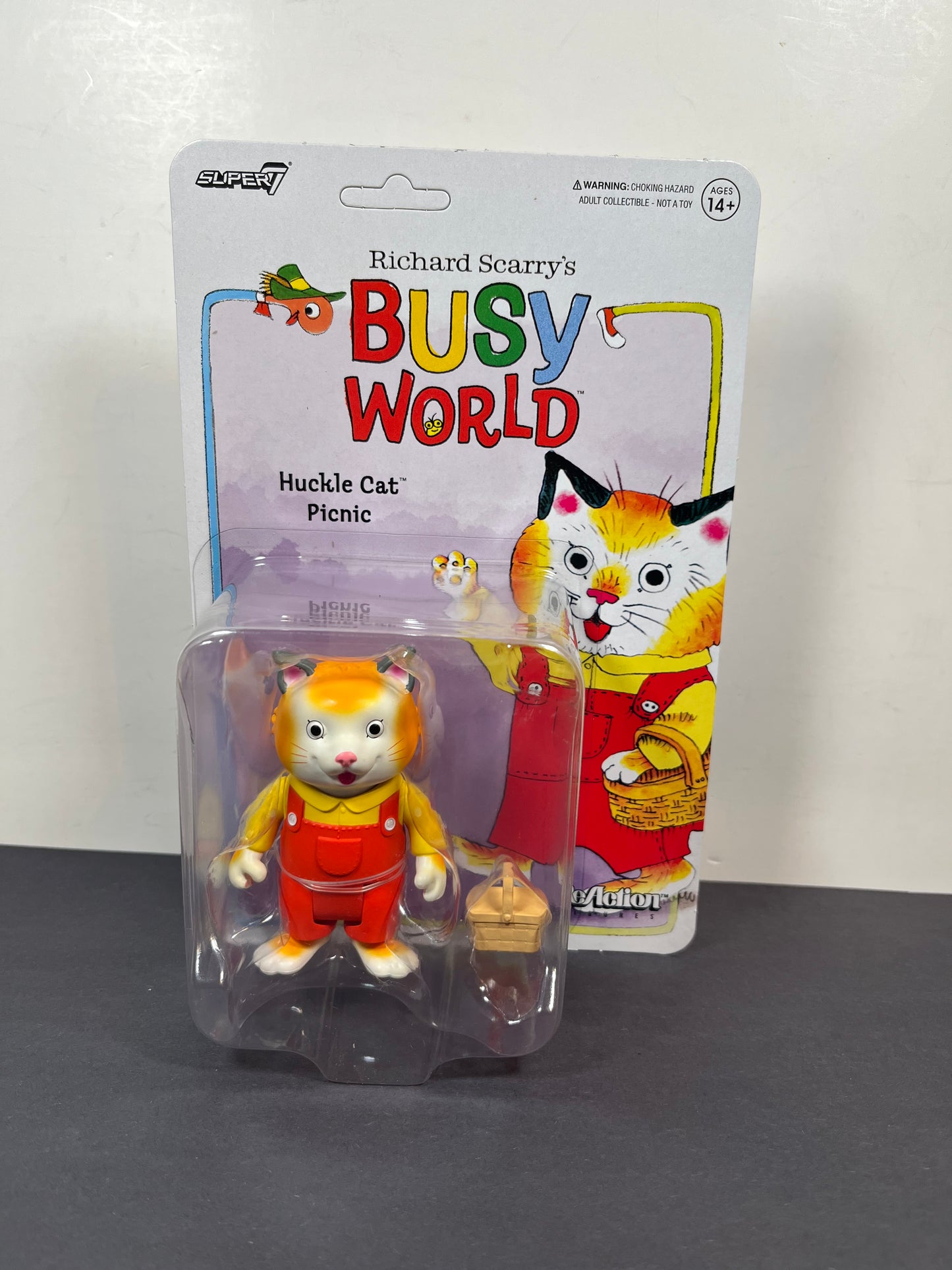 Super7 ReAction Richard Scarry's Busy World HUCKLE CAT PICNIC Action Figure
