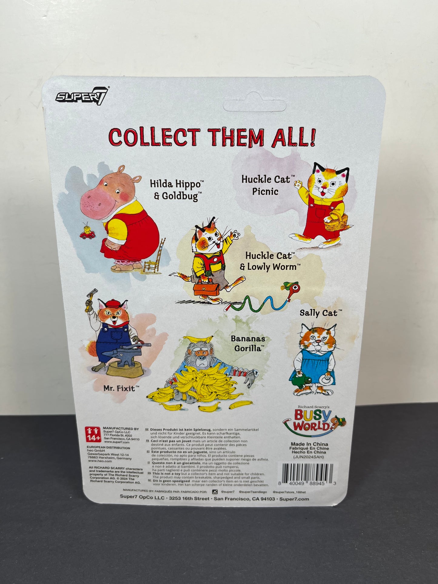 Super7 ReAction Richard Scarry's Busy World SALLY CAT Action Figure