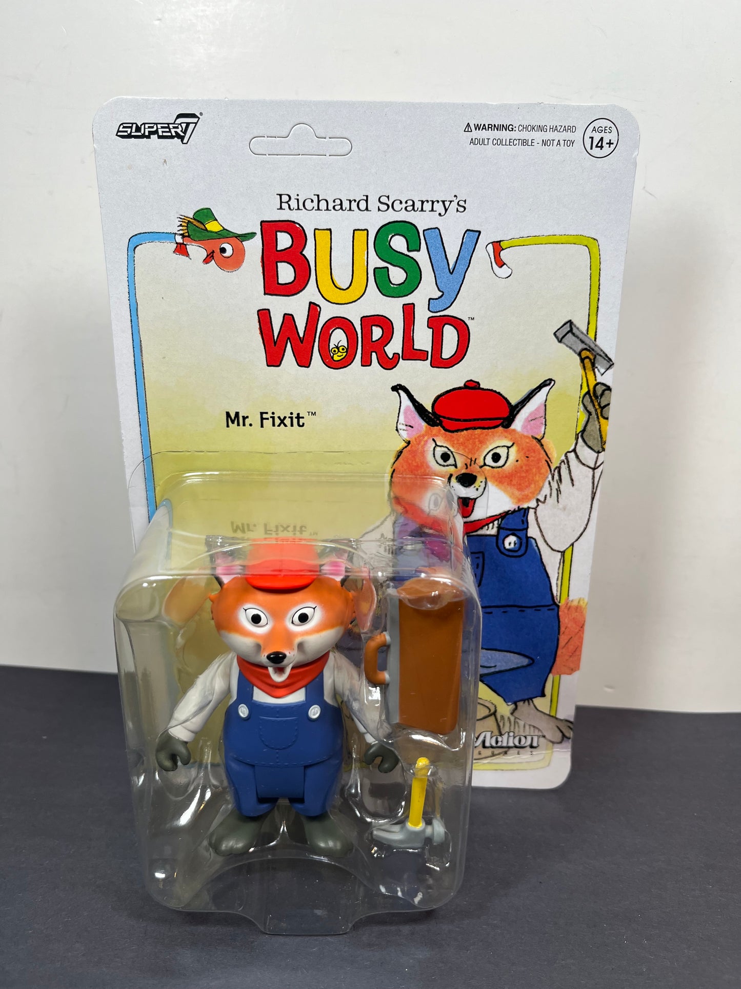 Super7 ReAction Richard Scarry's Busy World MR FIXIT Action Figure