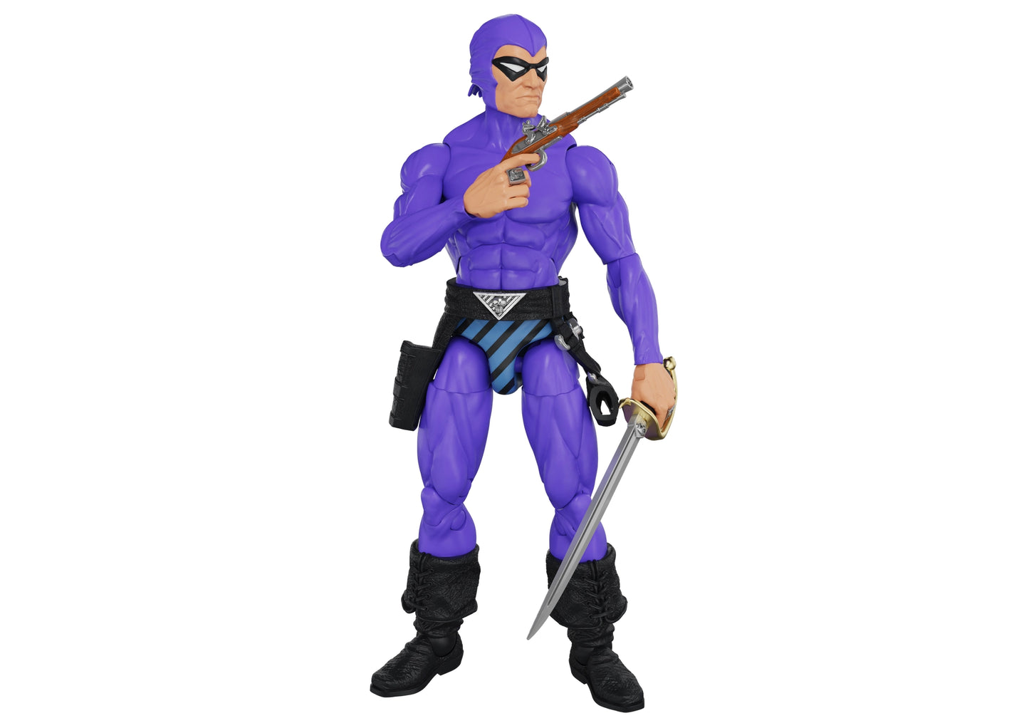 Boss Fight Studio Vitruvian Hero Hacks THE PHANTOM Ghost Walks Purple V2 3.75" Figure H.A.C.K.S.