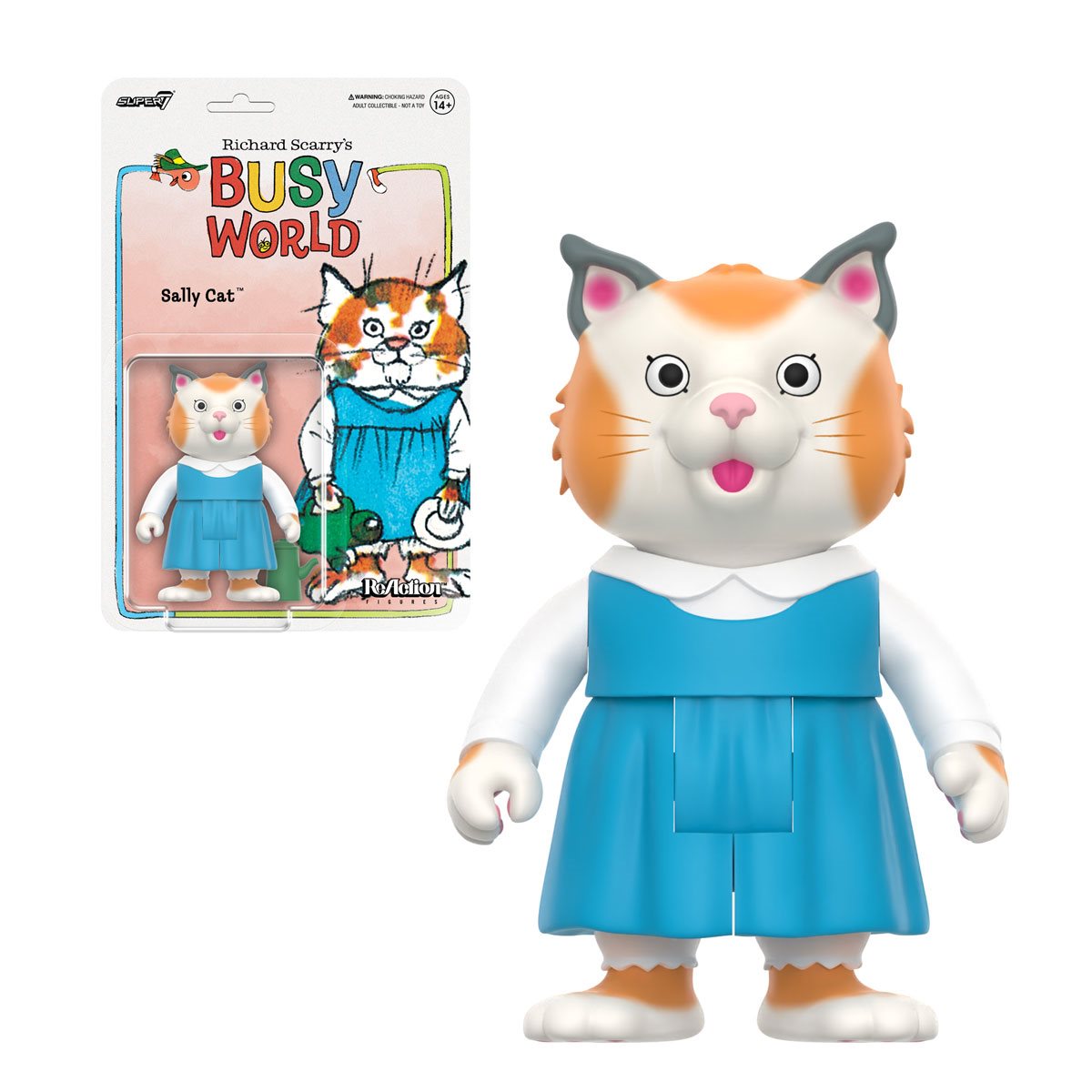 Super7 ReAction Richard Scarry's Busy World SALLY CAT Action Figure