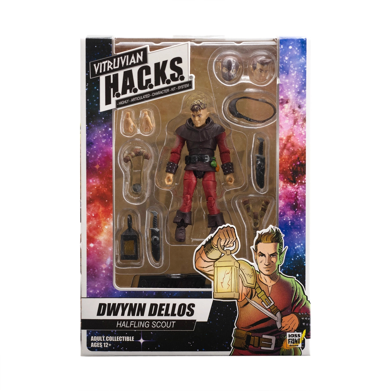 Boss Fight Studio Vitruvian H.A.C.K.S. Action Figure Dwynn Dellos Halfling Scout HACKS