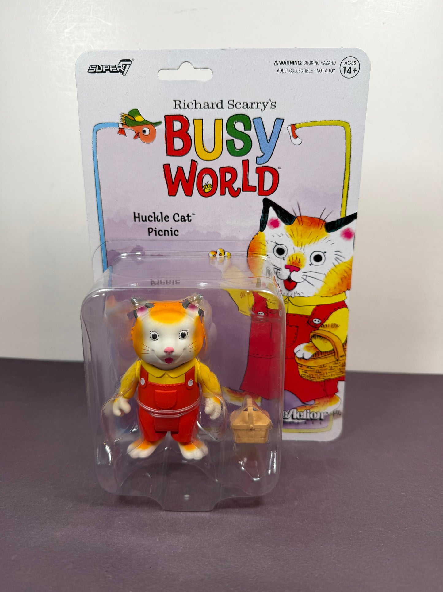 Super7 ReAction Richard Scarry's Busy World HUCKLE CAT PICNIC Action Figure